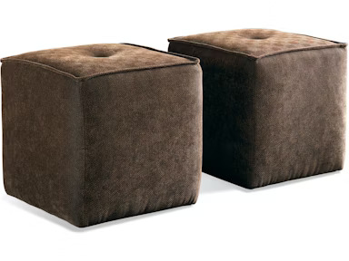 2 ottomans in living room