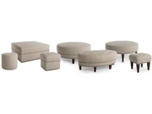 2 ottomans in living room
